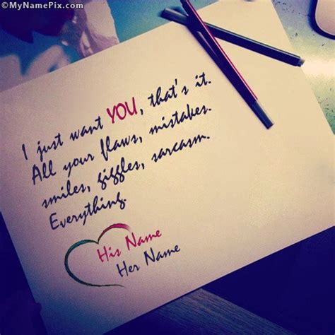 I Just Want You Love Note With Name