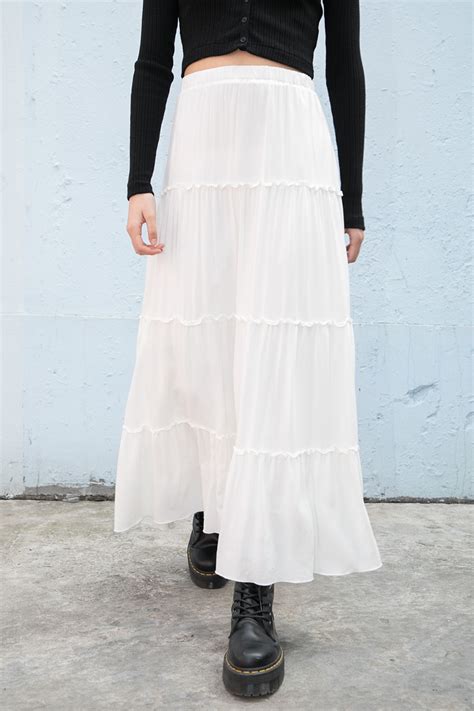 Izzy Skirt35add To Wishlistdescriptionflowy Long Skirt In White With A Stretchy Waist Line And