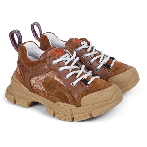 Gucci Flashtrek Sneakers In Brown Bambinifashioncom