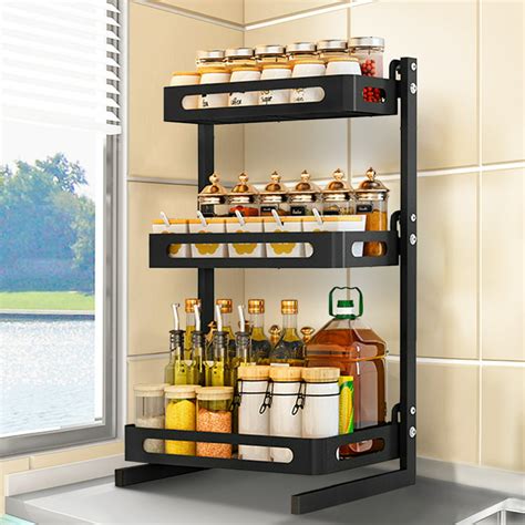 Novashion Spice Rack Freestanding Organizer Shelf For Kitchen