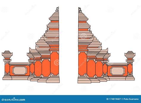Candi Bentar Or Split Gateway As Bali Traditional Cultural Attribute