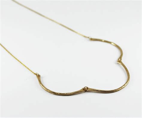 Gold Curved Bar Necklace Elegant Necklace Unique Gold Etsy