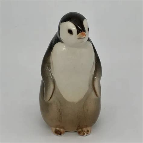 VINTAGE LOMONOSOV PORCELAIN 6 Emperor Penguin Figurine Made In USSR