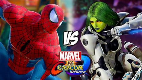Spider Man VS Gamora Marvel Vs Capcom Infinite Gameplay YouTube