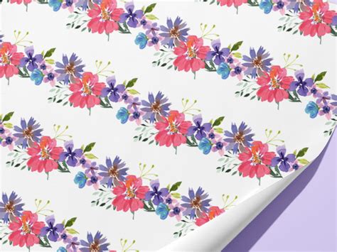 Floral Wrapping Paper T Wrap Flower Pattern Birthdays Etsy