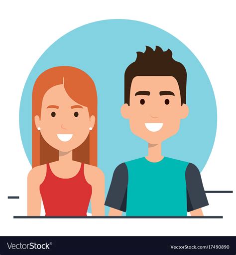 Young People Couple Icon Royalty Free Vector Image
