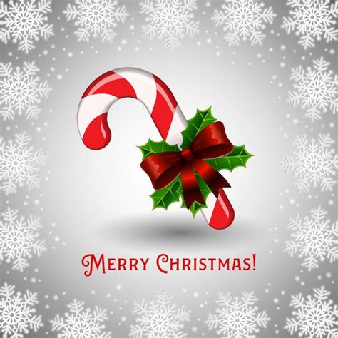 Premium Vector Candy Cane And Merry Christmas Greeting