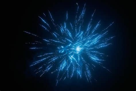Premium Photo Blue Night Fireworks Colorful Bright Sparkles And Shiny