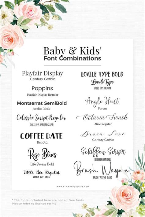 Font Combinations For Your Corjl Baby Shower And Birthday Invitations