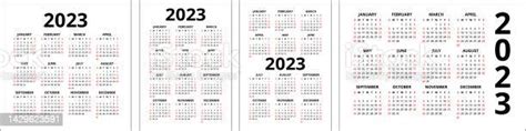 Calendar 2023 Set Color English Square Calender Collection Stock