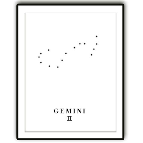 Gemini Print Constellation Zodiac Art Scandinavian Art Etsy