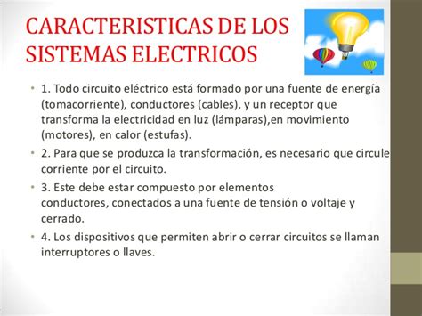 Sistema Elèctrico Características De Los Sistemas Electricos