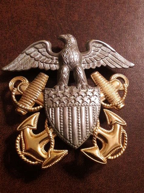 Vintage Usn Us Navy Officer Hat Cap Emblem Badge 120 10k Gold Filled