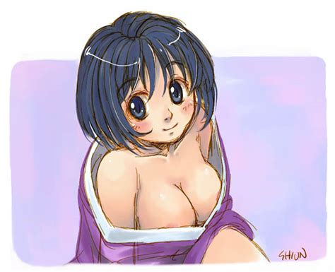 Rule 34 Ai Yori Aoshi Aoi Sakuraba Blue Hair Blush Breasts Cleavage