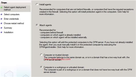 Deploying Dpm Agent 2012 To Untrusted Or Workgroup