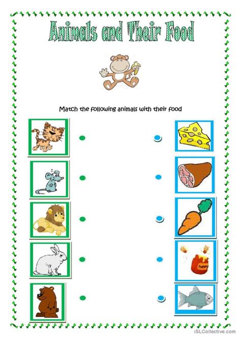 Animals And Their Food English Esl Worksheets Pdf And Doc