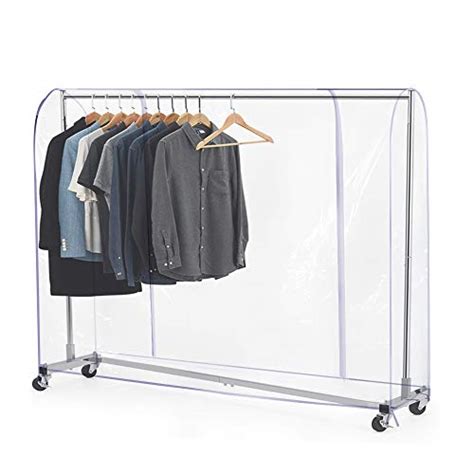Garment Rack Cover6ft Transparent Dustproof Clothes Cover With 2