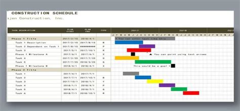 Construction Schedule Using Excel Template