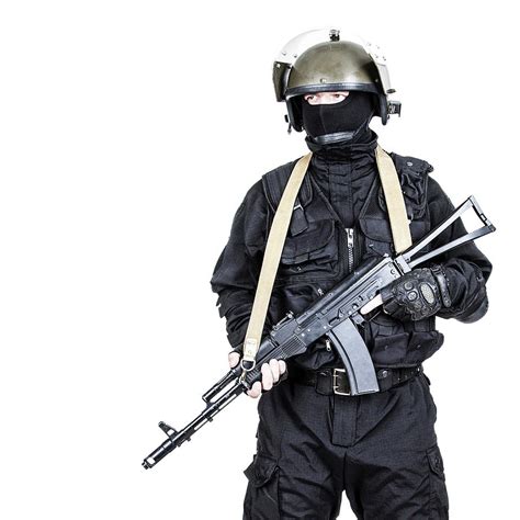 Spec Ops Soldier In Black Uniform Photograph By Oleg Zabielin Pixels