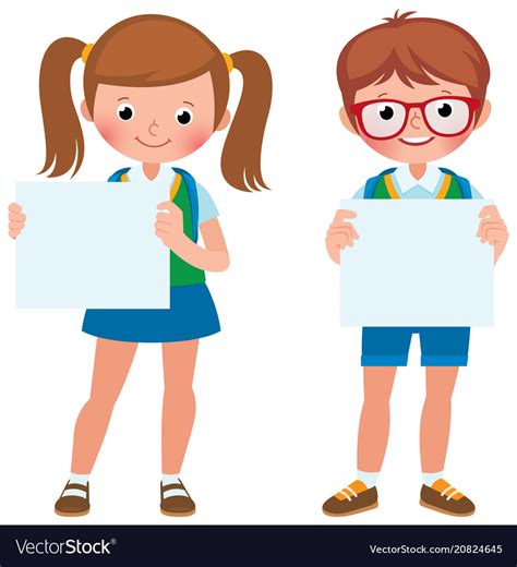 Cartoon Two Student Girl And Boy Royalty Free Vector Image