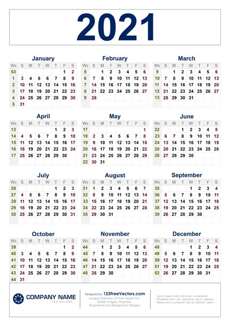Free printable 2021 calendar templates (font: Free Free Download 2021 Calendar with Week Numbers | Calendar with week numbers, Print calendar ...