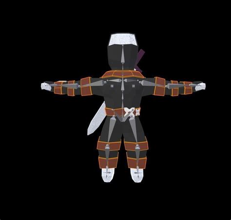3d Model Ninja Outfit For Basic Human Rigged Vr Ar Low Poly Cgtrader