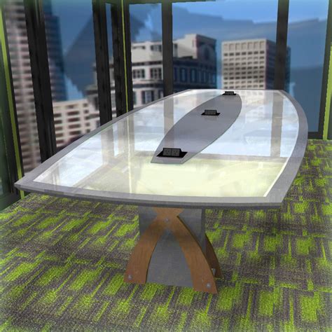 Custom Conference Tables Frosted Glass High Tech Video Conferencing Table