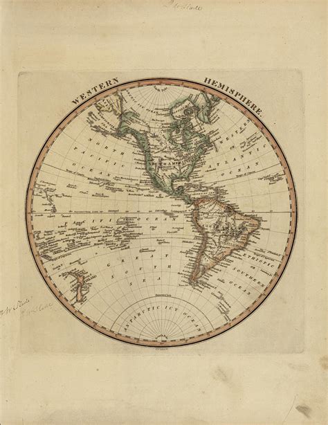 Antique Map Of Western Hemisphere Painting By Fielding Lucas Fine Art