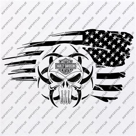 Usa Flag Harley Davidson Svg File Motorcycle Harley