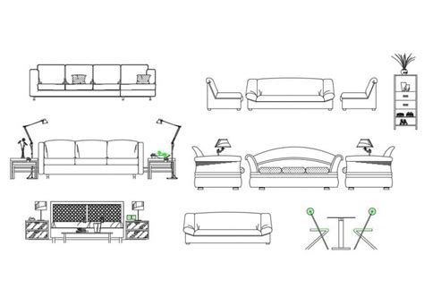 Detail Elevation Of Sofa Set Layout File In Dwg Format Cadbull
