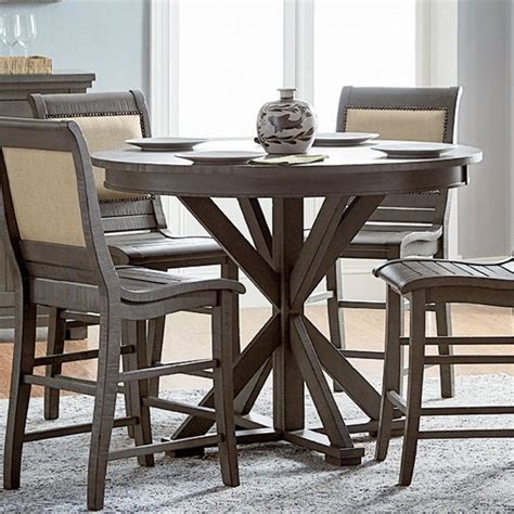 Progressive Willow 48 Round Counter Height Dining Table In Gray