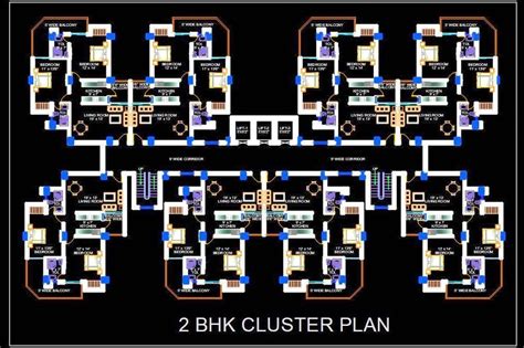 2 And 3 Bhk Apartment Cluster Tower Rendered Layout Plan N Design Artofit