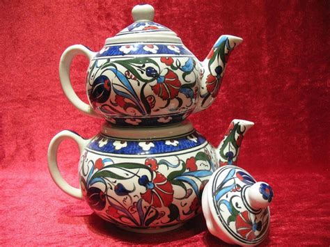 Handmade Lead Free Ottoman Iznik Turkish Tea Pot Collectible Turkish