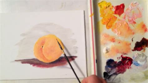 How To Paint A Peach Beginners First Peach Painting Lesson Youtube