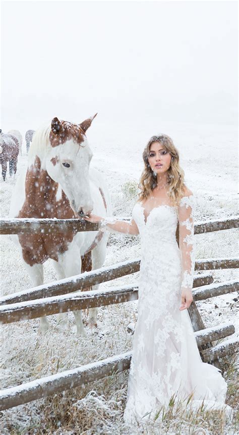 Stunning Look For Winter Wedding Brides Allurebridals Style 9506 An