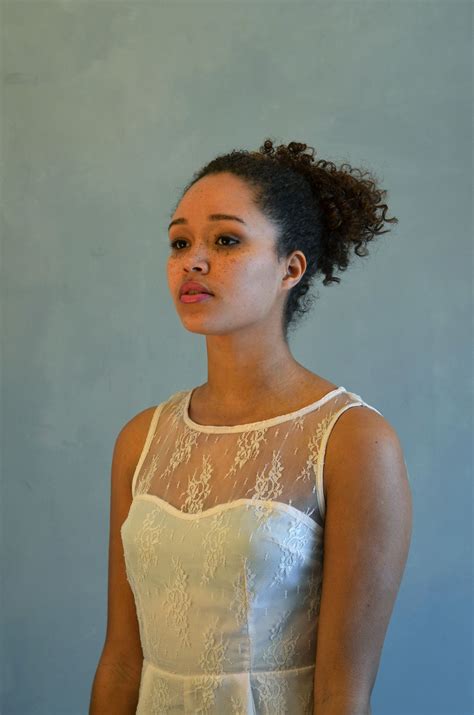Louise Eianna Mixed Race Model In White Lace Mixed Race Models