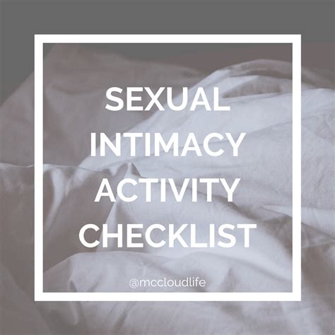 Sexual Intimacy Activity Checklist