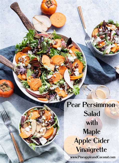 Pear Persimmon Salad With Maple Apple Cider Vinaigrette Autumn Salad