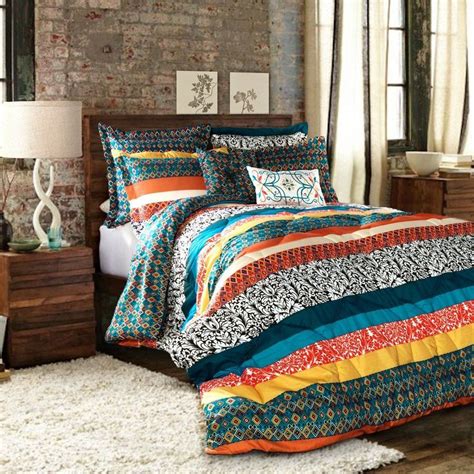 By substituting bohemian comforter sets and cushions in the ideal color scheme, you can make your own home home home. Full Queen Bohemian Comforter Set Indie Design Stripe ...