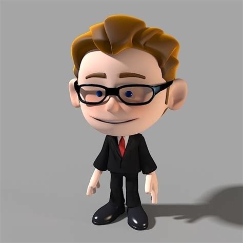 3d Model Cartoon Character Businessman Cgtrader