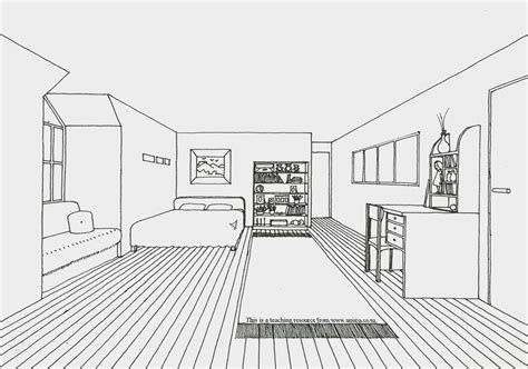 One Point Perspective Bedroom Design Perspective Room Perspective