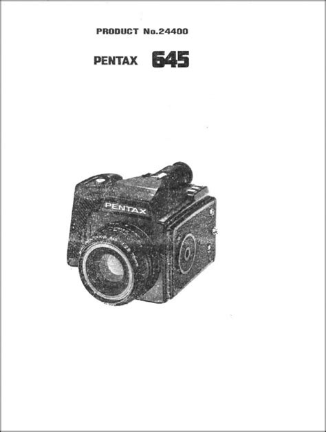Product Details Pentax 645 Service Manual Pentax Service Manuals
