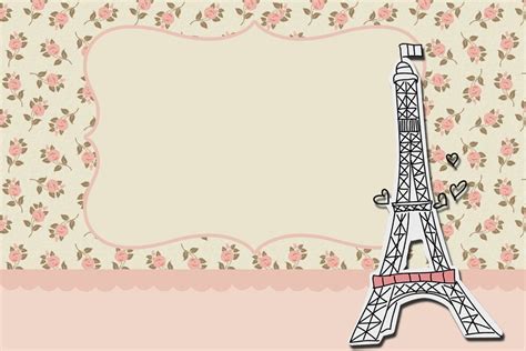 París Con Rosas Invitaciones Para Imprimir Gratis Ideas Y Material