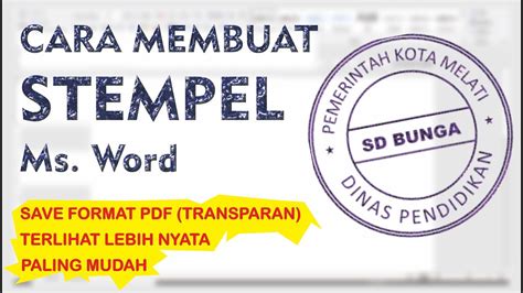 Cara Buat Stempel Di Microsoft Word Youtube