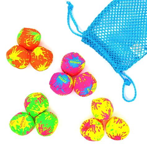 Big Mos Toys Splash Balls Neon Drawstring Mesh Bag And Cool Water