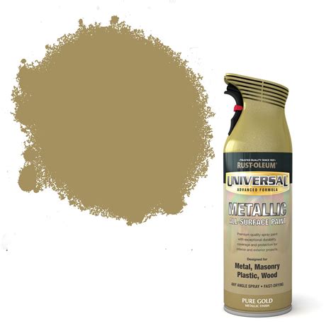 Rust Oleum Universal Pure Gold Metallic Spray Paint 400 Ml