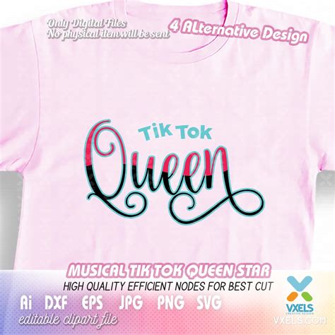 Download Tik Tok Queen SVG set bundle for birthday and tiktok lover cutting file
