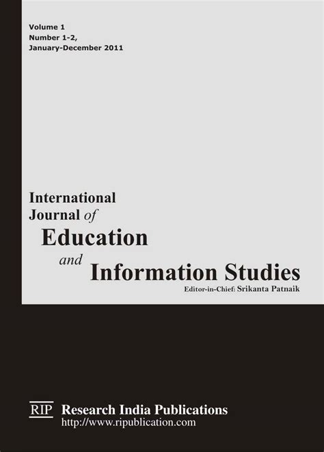 Ijeis International Journal Of Education And Information Studies