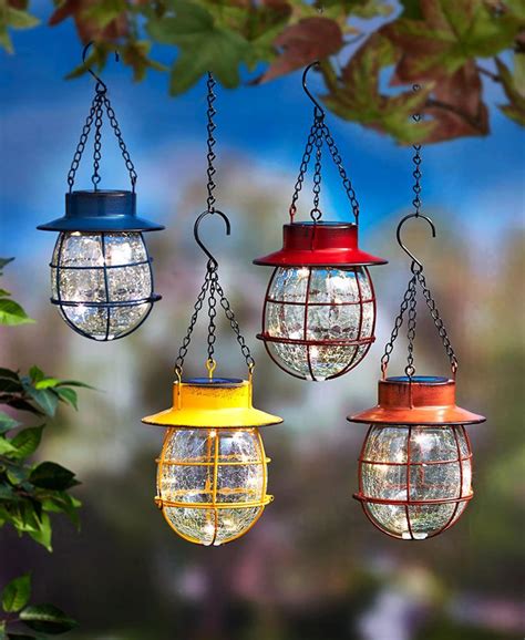 Country Solar Hanging Lanterns Led Lights Rustic Farmhouse Etsy