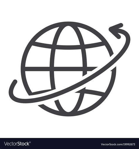 Worldwide Shipping Line Icon Logistic Royalty Free Vector